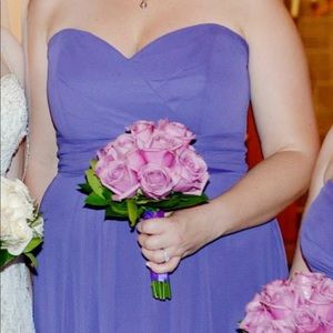 Purple strapless long dress- Size 18